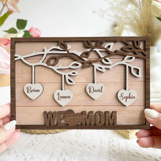 We Love You Mom - Personalized Wooden