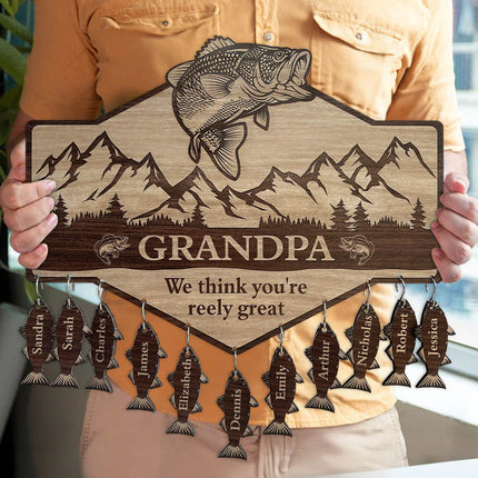 We Think You're Reely Great - Personalized Custom Shaped Wood Sign