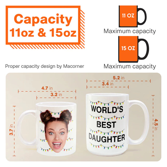 World's Best Daughter Funny Custom Face - Personalized Photo Mug