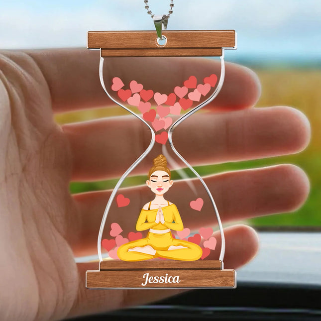 Yoga Hourglass - Personalized Car Ornament