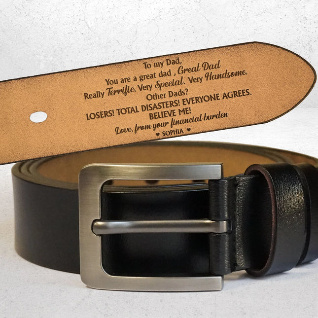 You Are A Great Dad - Personalized Engraved Leather Belt