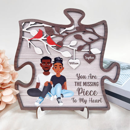 You Are The Missing Piece To My Heart - Personalized 2 Layers Wooden Plaque