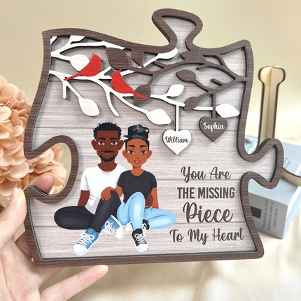 You Are The Missing Piece To My Heart - Personalized 2 Layers Wooden Plaque