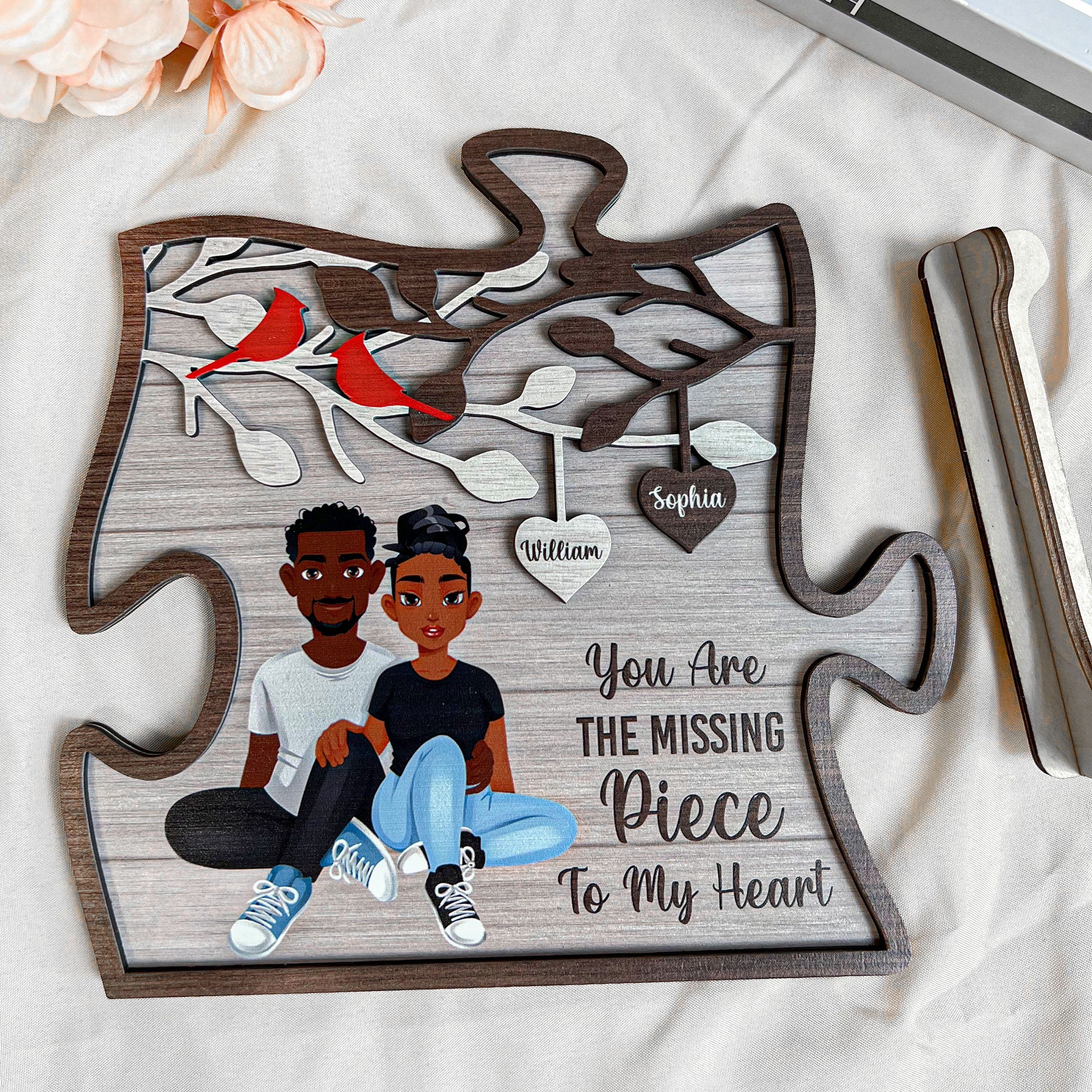 You Are The Missing Piece To My Heart - Personalized 2 Layers Wooden Plaque