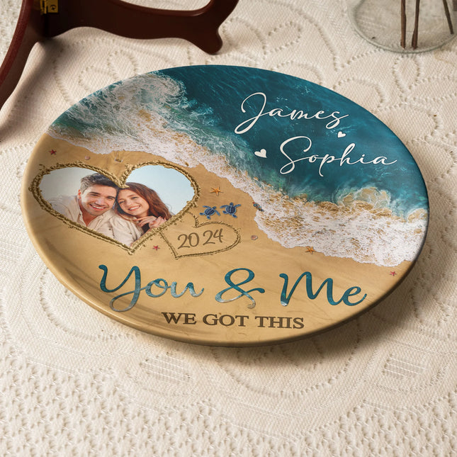 You & Me We Got This Beach Scene - Personalized Ceramic Photo Plate