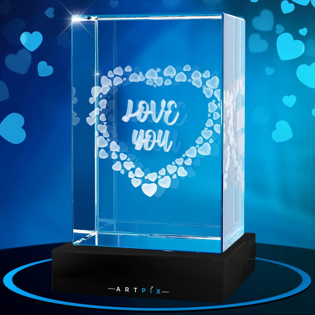 Heart Frame 3D Crystal - Light Base NOT Included