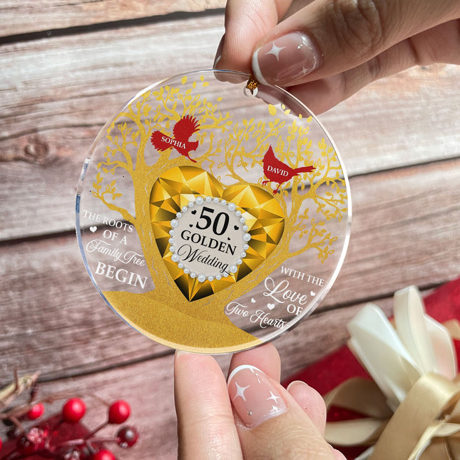 50 Golden Wedding - Personalized Acrylic Ornament