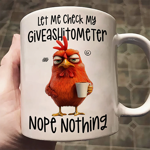 Funny Mug - Let Me Check My Giveashitometer Nope Nothing - Fun Gifts For Coworkers, Friends, Family - Personalized Mug