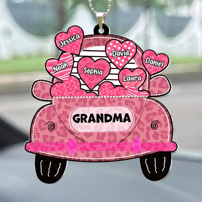 Nickname Grandma Truck Loading Heart - Personalized Car Ornament