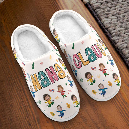 Nana Claus Custom Kid Photo - Personalized Photo Slippers