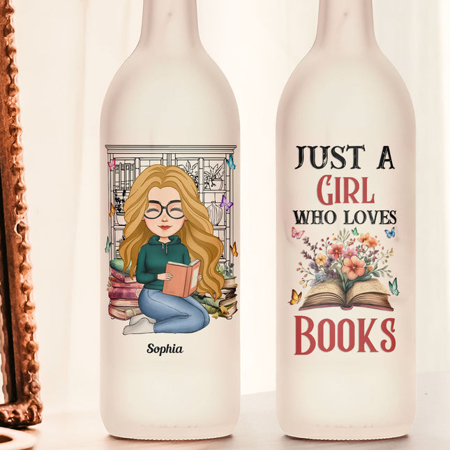 Just A Girl Who Loves Books - Personalized Bottle Lamp