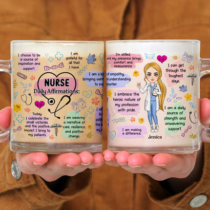 Nurse Daily Affirmations - Personalized Glass Mug