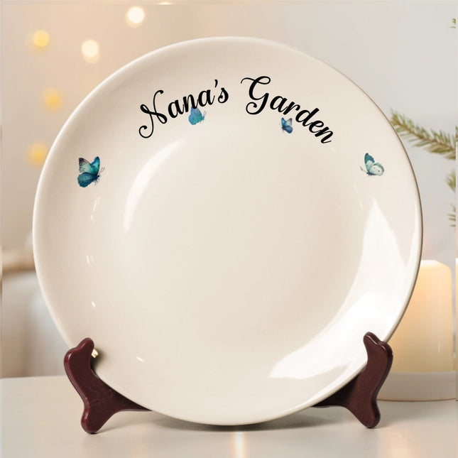 Grandma's Garden Custom Birth Flowers - Personalized Ceramic Plate