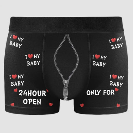 24hour Open Only For My Wife - Personalized Photo Men's Boxer Briefs