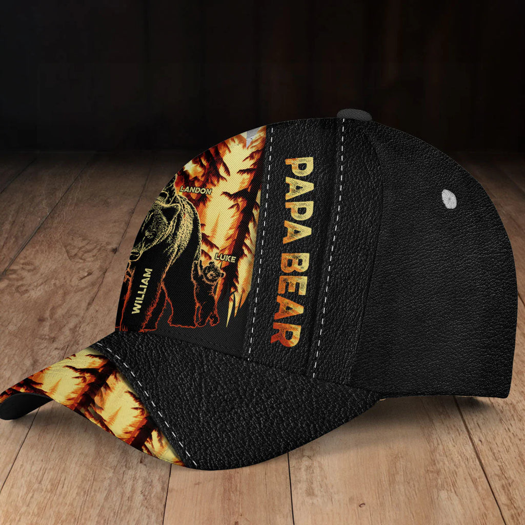 Grandpa Bear Custom Grandkids Names - Personalized Classic Cap - Levistina