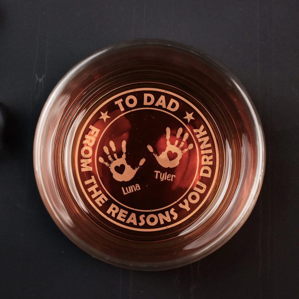 From The Reasons You Drink Father's Day Gift - Personalized Engraved Whiskey Glass-Levistina
