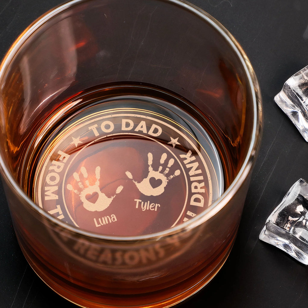 From The Reasons You Drink Father's Day Gift - Personalized Engraved Whiskey Glass-Levistina
