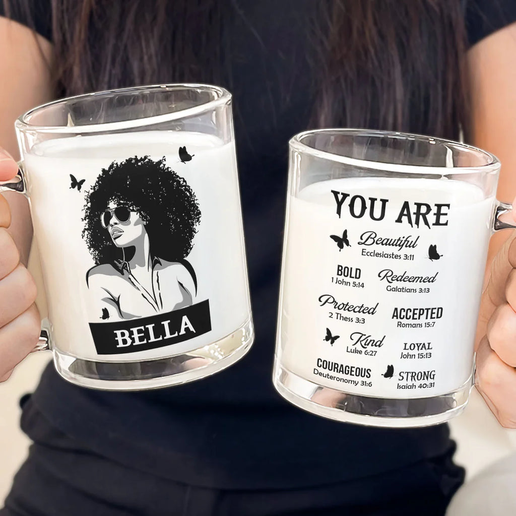 You Are A Black Woman - Personalized Glass Mug-Levistina