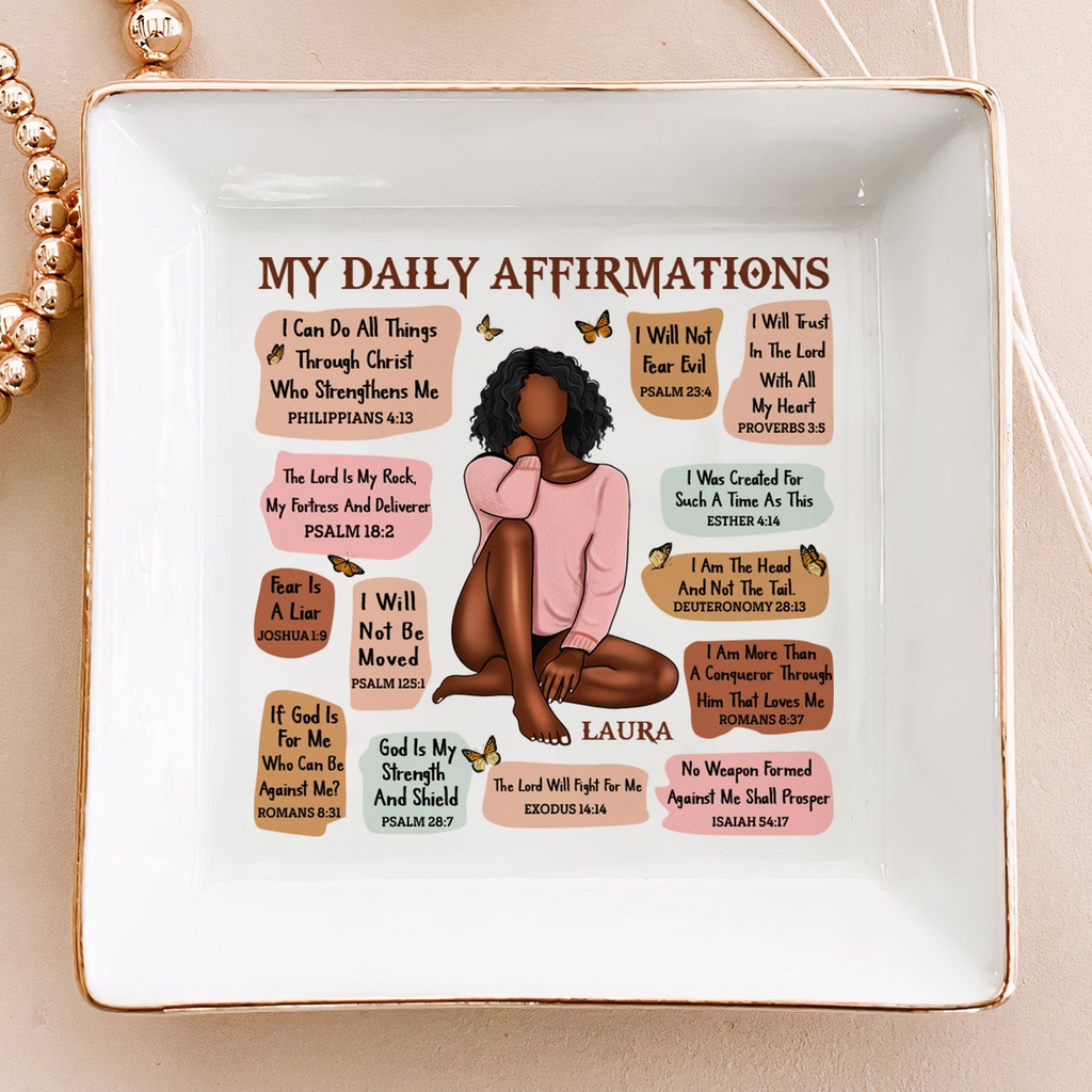 My Daily Affirmation Christian Bible Verse - Personalized Jewelry Dish-Levistina