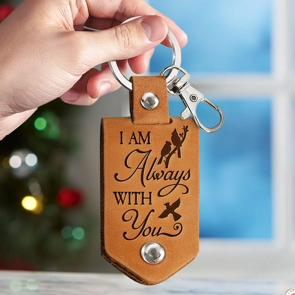 I Am Always With You - Personalized Leather Photo Keychain - Levistina