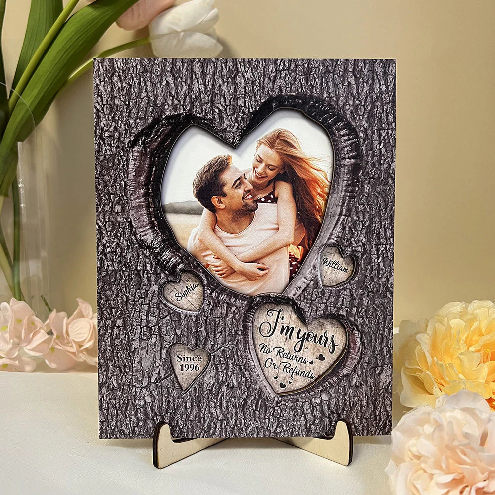 I'm Yours No Returns Or Refunds - Personalized Wooden Photo Plaque - Levistina