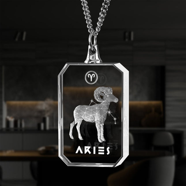 3D Necklace Rectangle for Aries