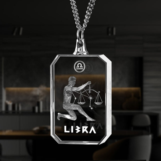 3D Necklace Rectangle for Libra