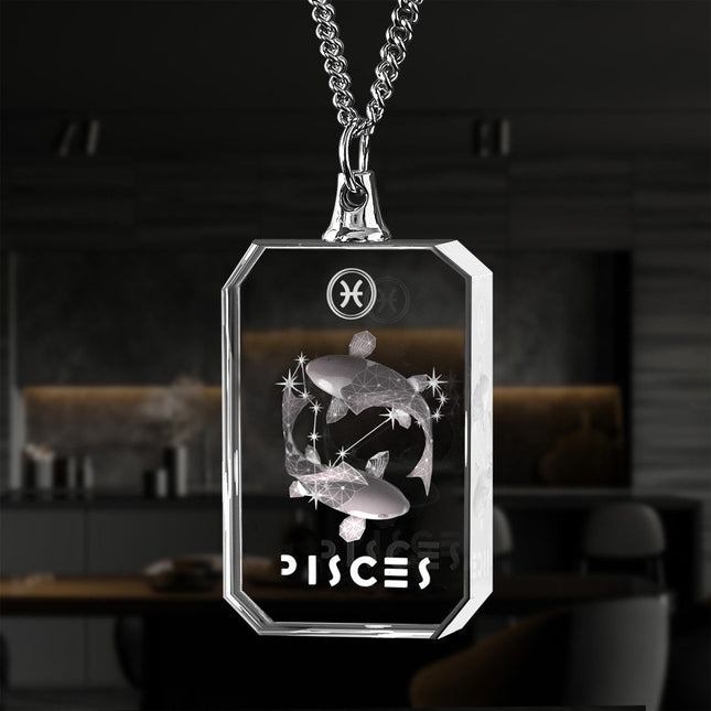 3D Necklace Rectangle for Pisces