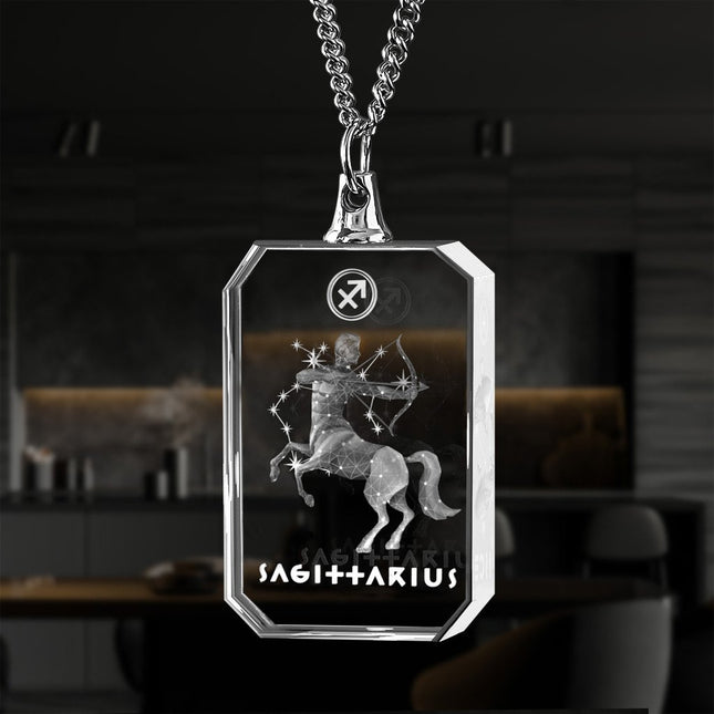 3D Necklace Rectangle for Sagittarius