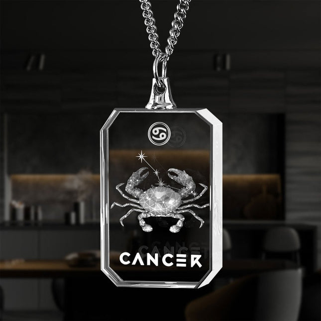 Necklace Rectangle 3D for Cancer