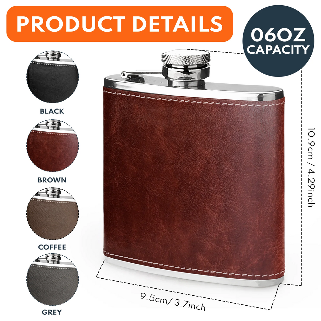 I'm Not Drinking Alone If My Pets Are Home - Personalized Leather Flask - Levistina