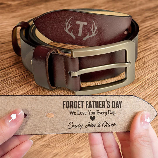 I Love You Every Day - Personalized Engraved Leather Belt