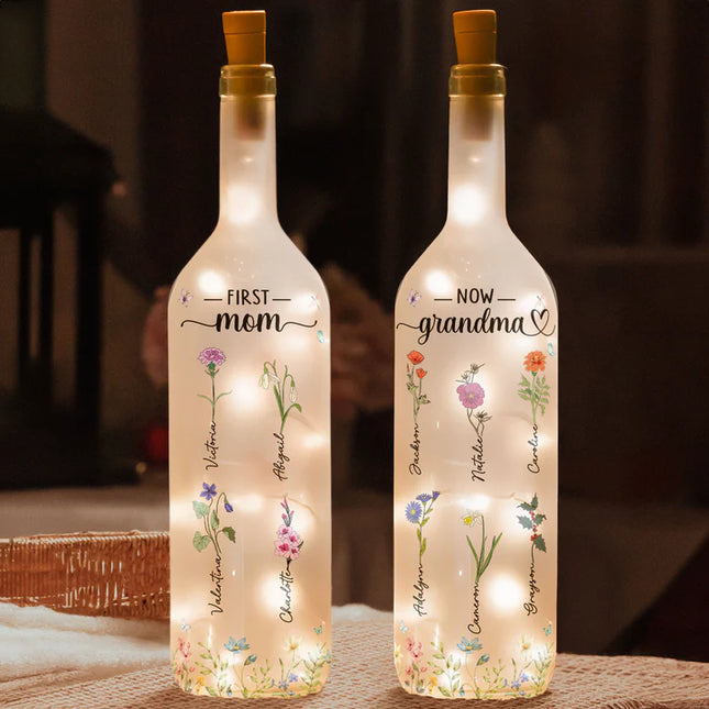 Grandma's Garden - Personalized Bottle Lamp