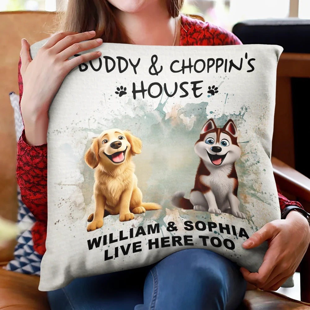 Dog House Live Here - Personalized Pillow - Levistina