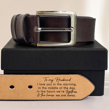 I Love You Every Day - Personalized Engraved Leather Belt