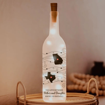 Love Knows No Distance - Personalized Bottle Lamp