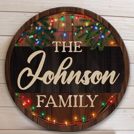 The Family - Personalized Wood Wreath