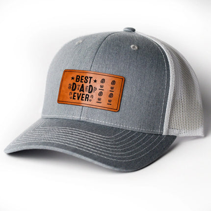 The Best Step Dad Ever - Personalized Leather Patch Hat