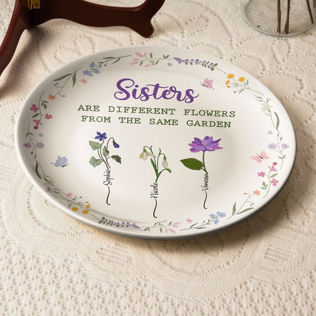 Grandma's Garden Custom Birth Flowers - Personalized Ceramic Plate