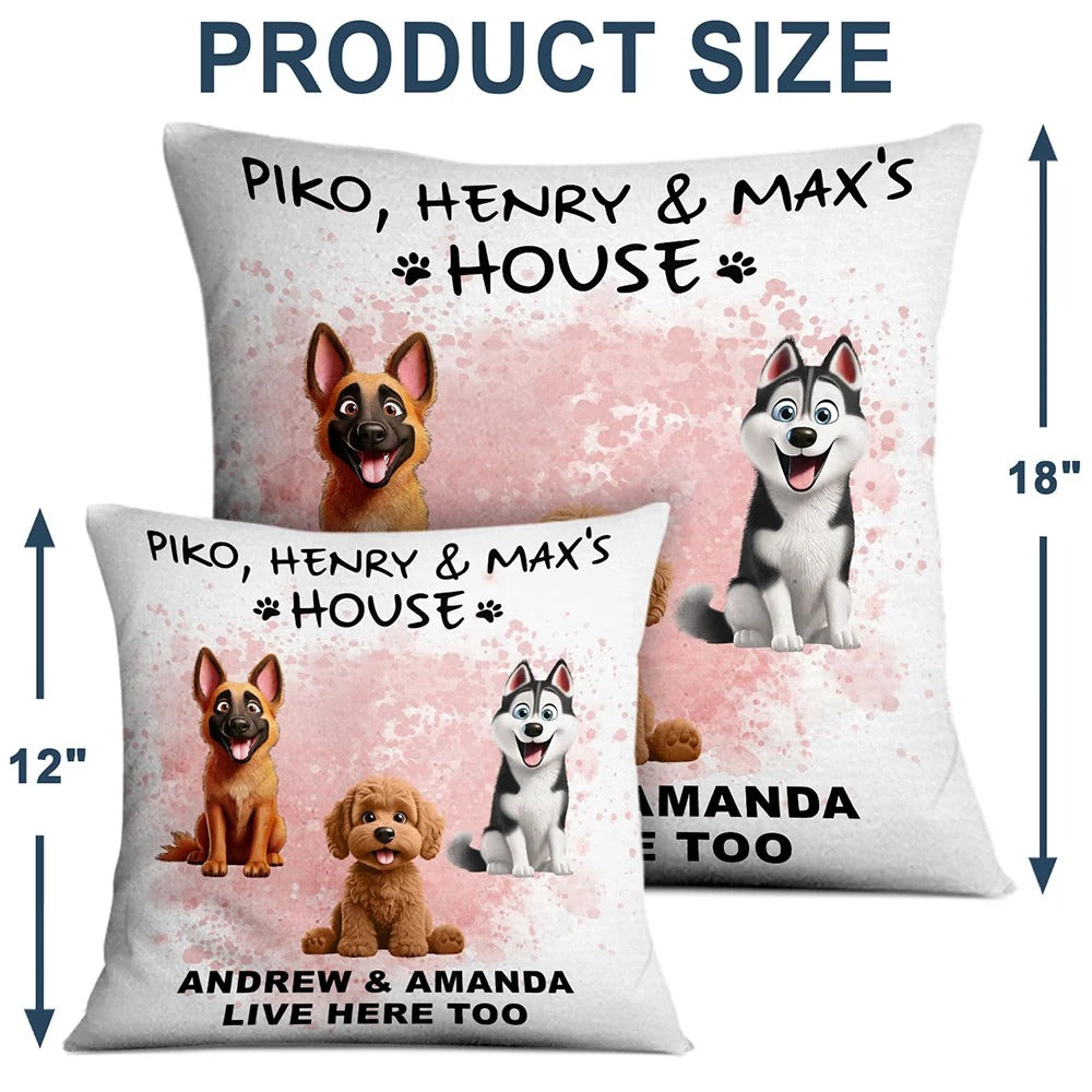Dog House Live Here - Personalized Pillow - Levistina