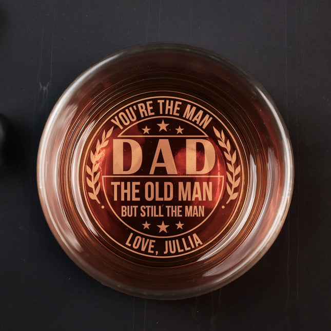 You're The Man, Dad - Personalized Engraved Whiskey Glass