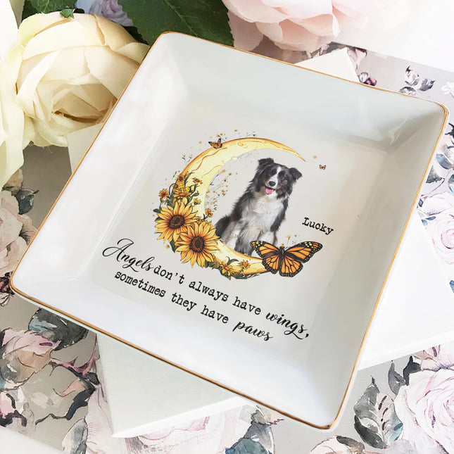 Angels Don't Always Have Wings Sometimes They Have Paws & Whiskers - Personalized Photo Jewelry Dish