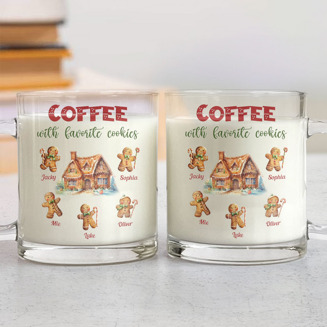 Coffee With Favorite Cookies - Personalized Glass Mug