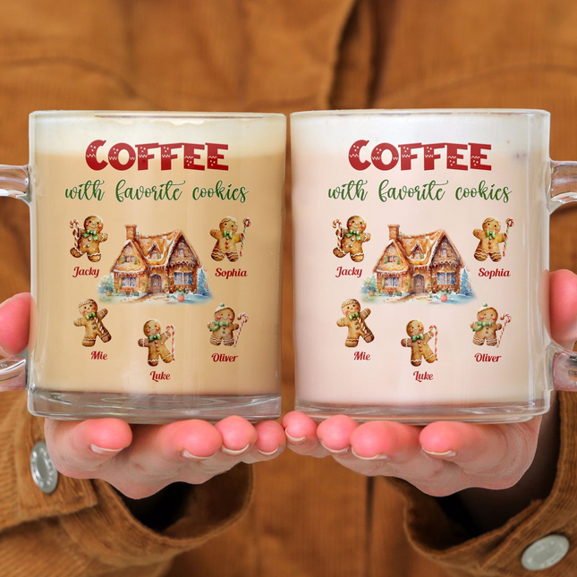 Coffee With Favorite Cookies - Personalized Glass Mug