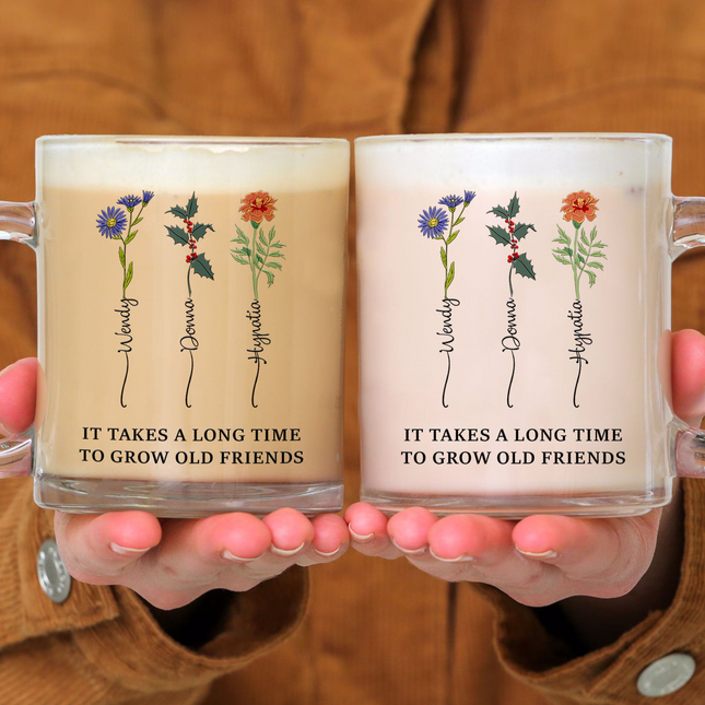 Sisters Are Different Flowers From The Same Garden - Personalized Glass Mug